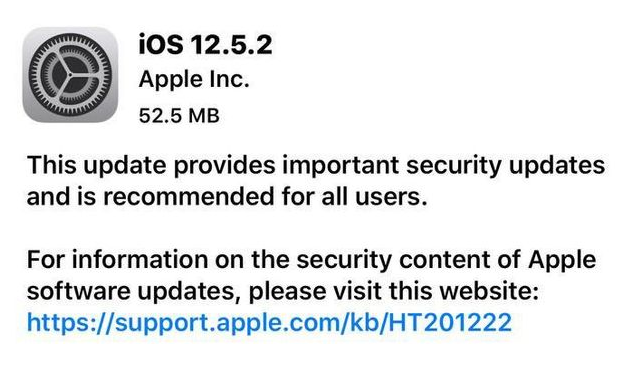 华蓥苹果手机维修分享iOS12.5.2发布，建议所有老苹果用户安装 